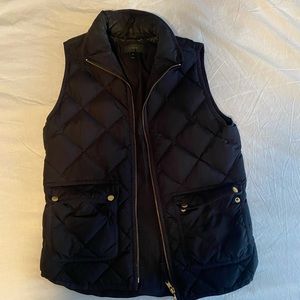 JCrew Black Quilted Vest, XS